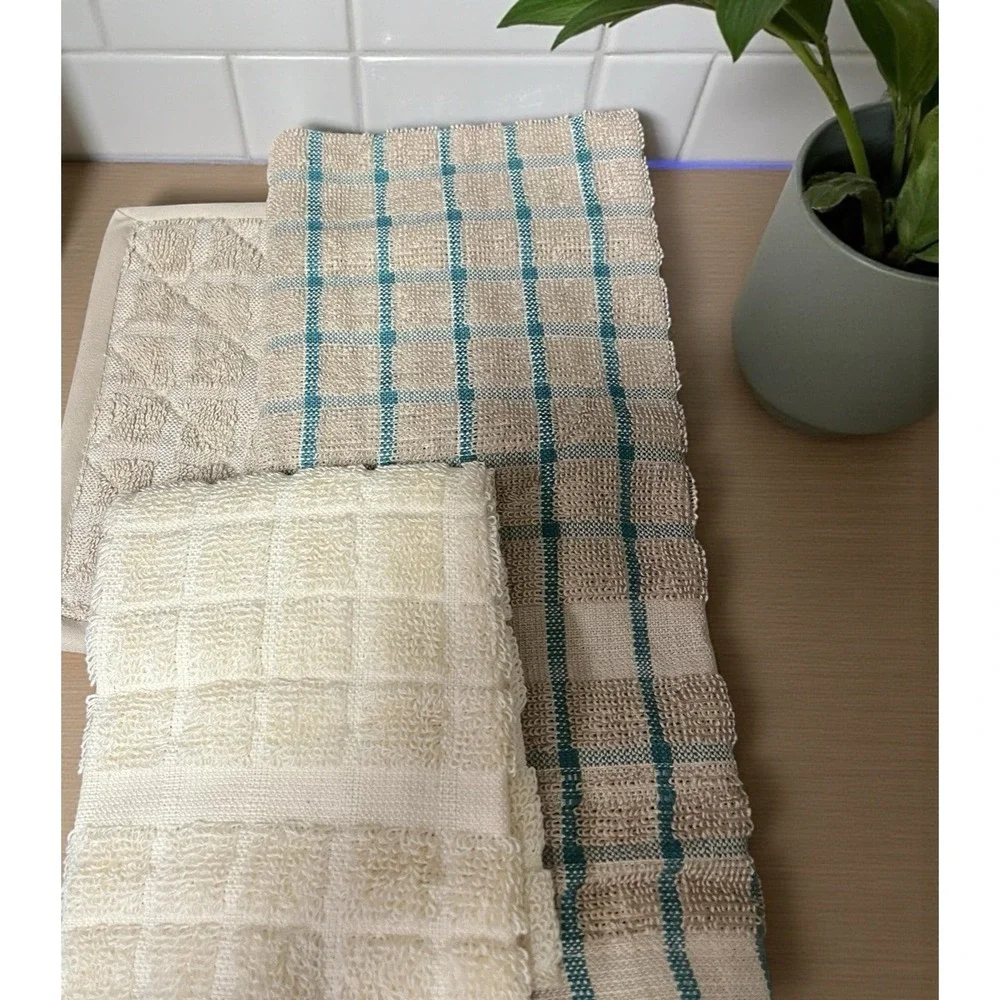 6 PC Bath & Body Works Gift Basket Body Wash Kitchen Towel Potholder Dish‎ Cloth